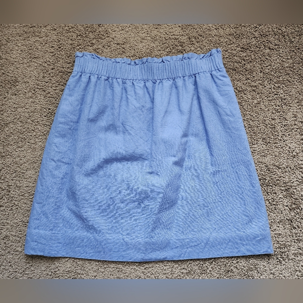 J. Crew Light Blue Elastic-Waist Mini Skirt